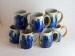 Salt-fired mugs copper and cobalt