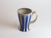 Salt-fired mugs shino glaze with cobalt