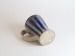 Salt-fired mugs shino glaze with cobalt