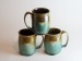 Salt-fired mugs oribe and tenmoku