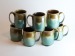 Salt-fired mugs oribe and tenmoku