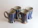 Salt-fired mugs shino glaze with cobalt